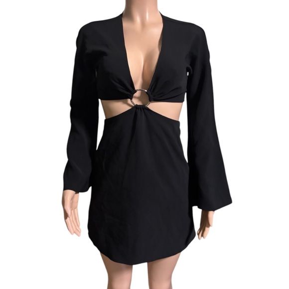 5à7 CINQ A SEPT Women’s Cut Out Black Mini Dress - Picture 4 of 15